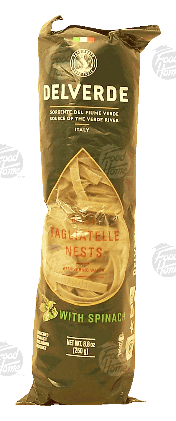 Delverde No. 134 tagliatelle nests with spring water with spinach macaroni product Full-Size Picture